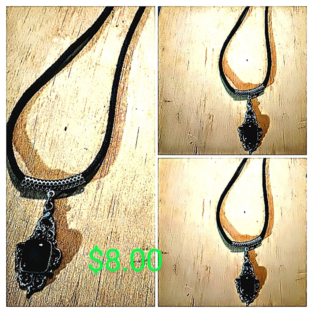 Black and silver charm knecklace